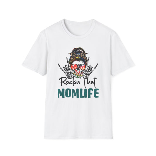 Rockin' That Mom Life Unisex T-Shirt, Gift for Moms, Fun Casual Wear, Mother's Day Top, Cool Graphic Tee - Shirt Happens Graphics