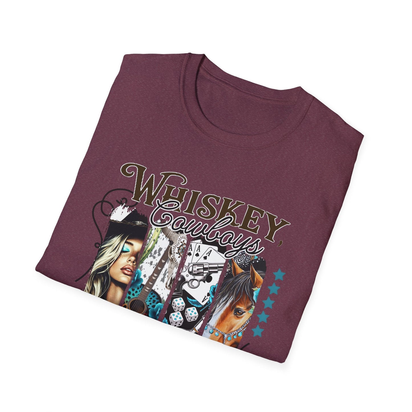Whiskey Cowboys Bad Decisions T-Shirt | Unisex Graphic Tee, Casual Wear, Gift for Drink Lovers, Summer Style, Festival Apparel - Shirt Happens Graphics