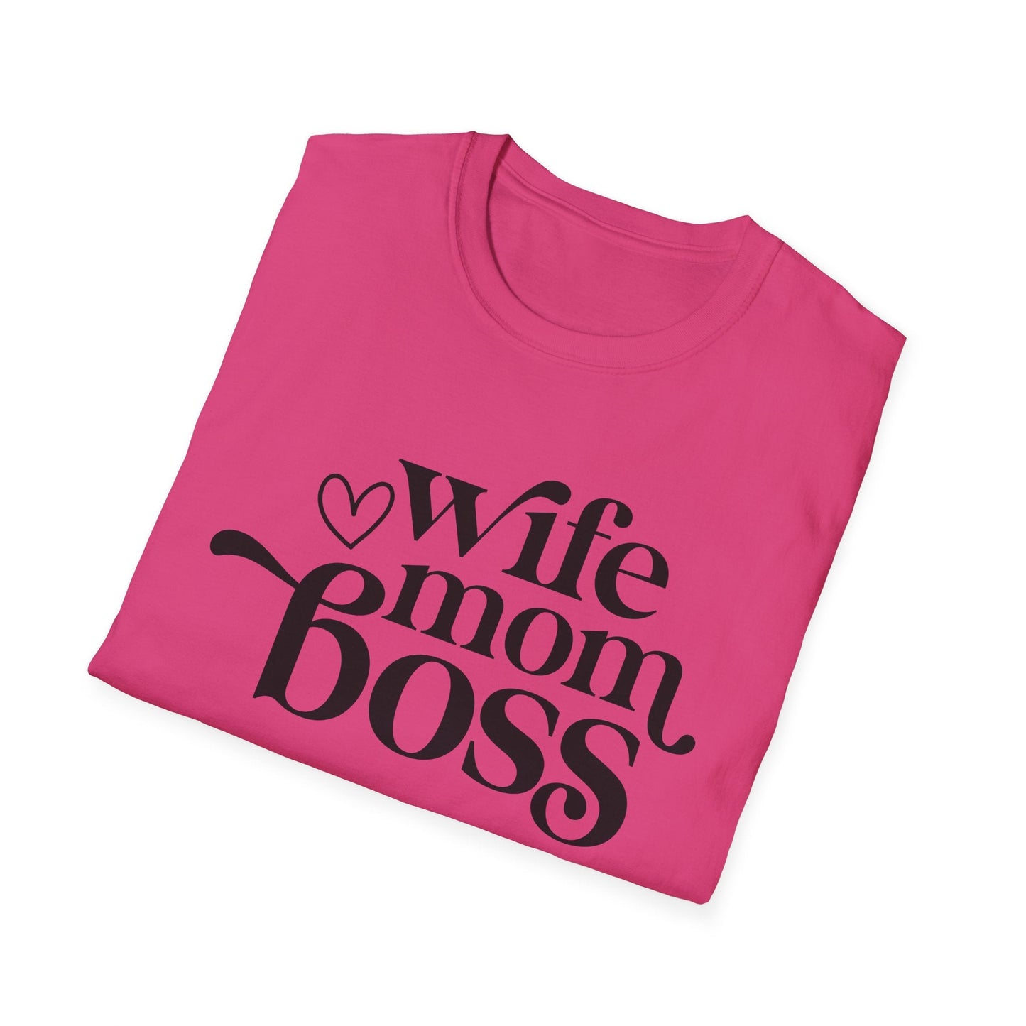 Wife Mom Boss T-Shirt, Women's Empowerment Tee, Gift for Moms, Casual Wear, Perfect for Mother's Day - Shirt Happens Graphics