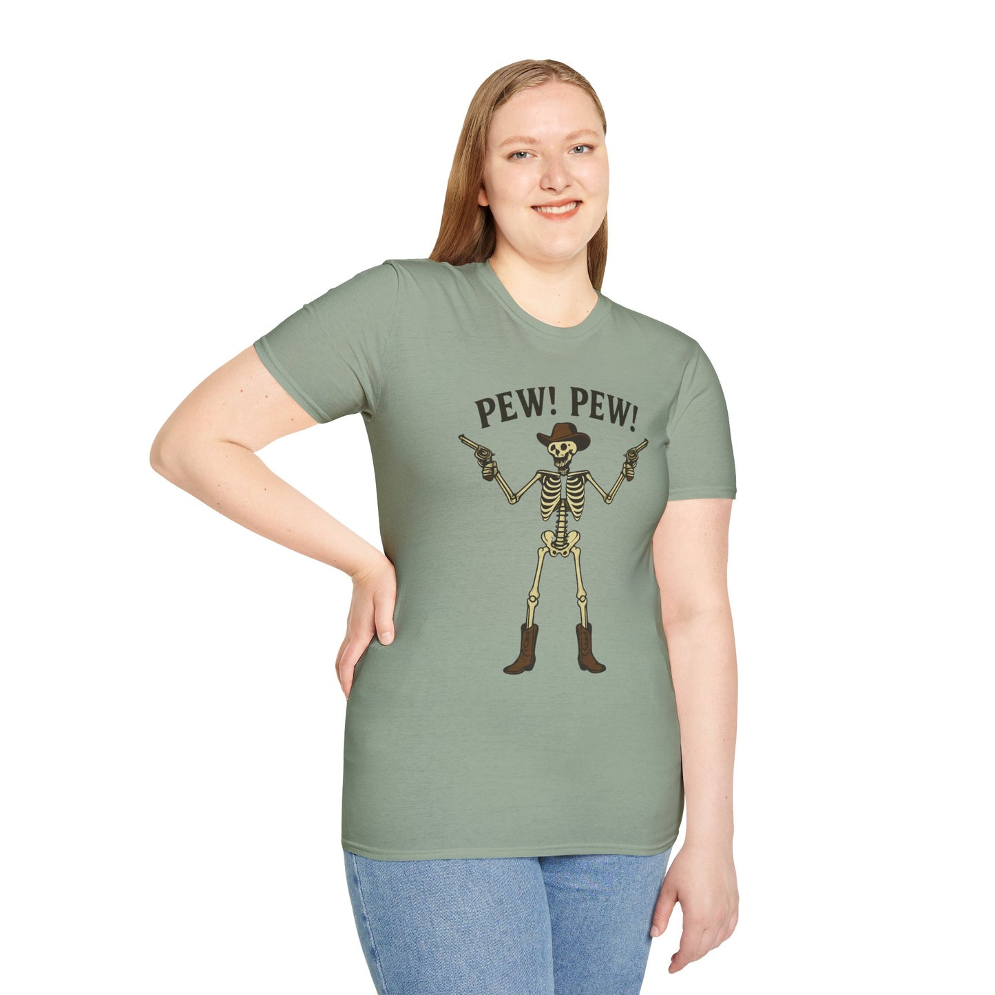Pew Pew Skeleton Softstyle T-Shirt