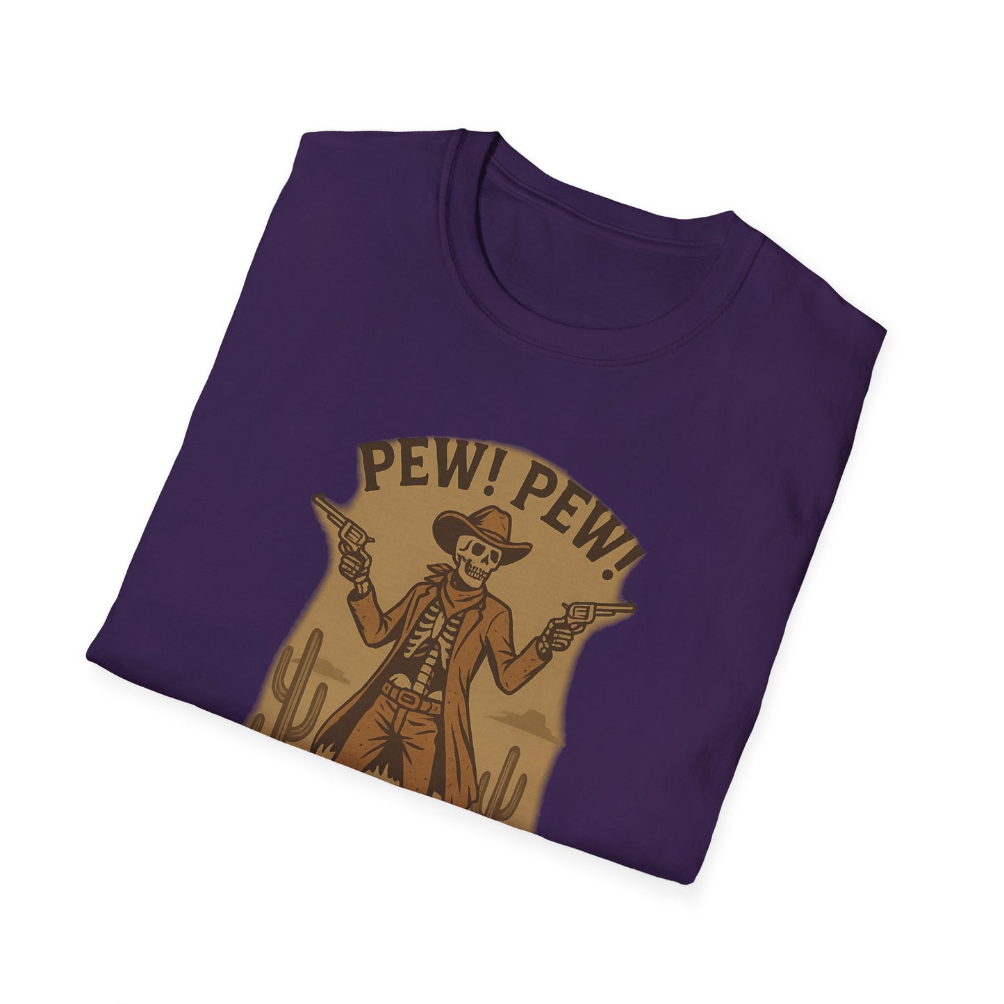 Vintage Western Skeleton T-Shirt - Pew! Pew! Gun Show Tee