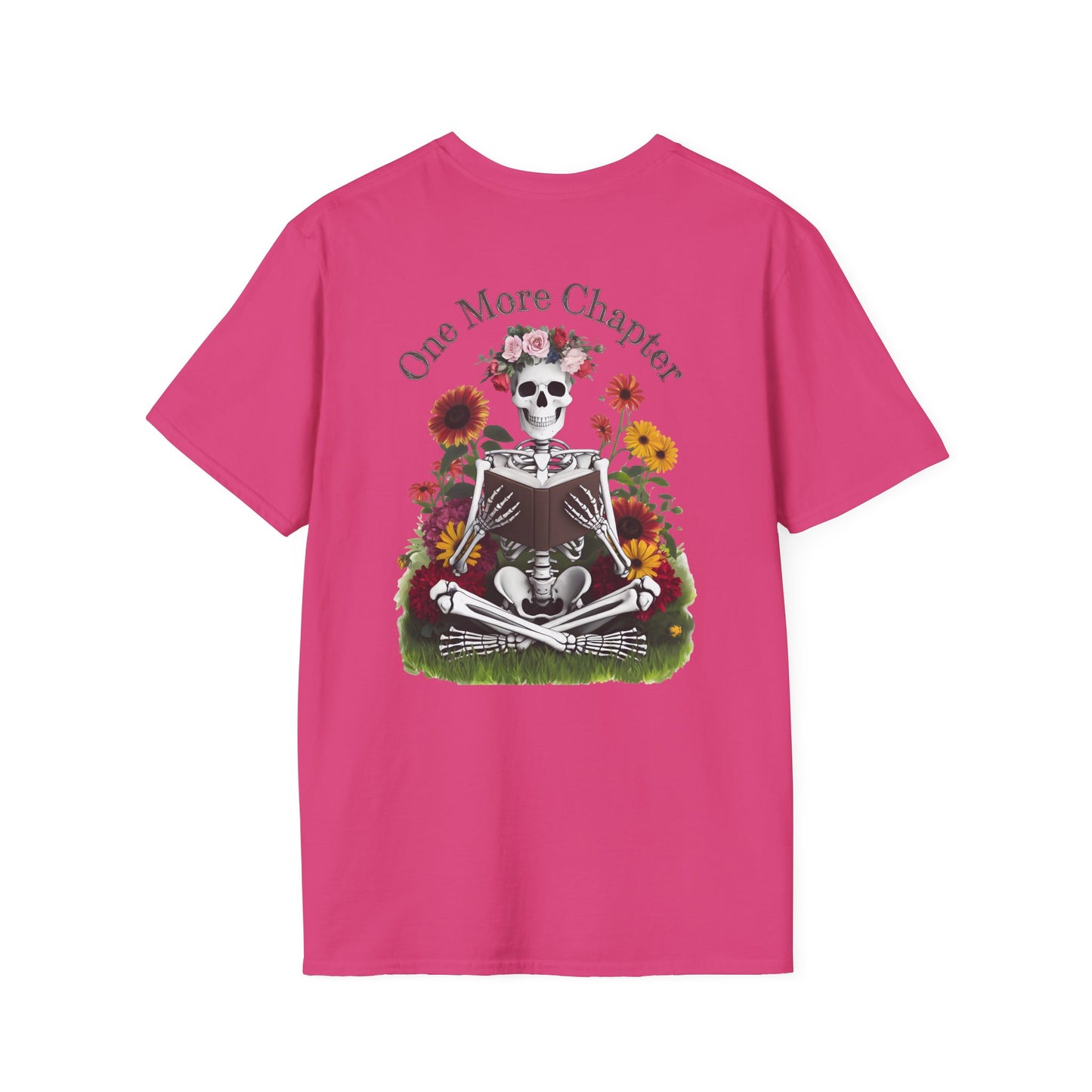 'One More Chapter' Skeleton Design for Book Lovers
