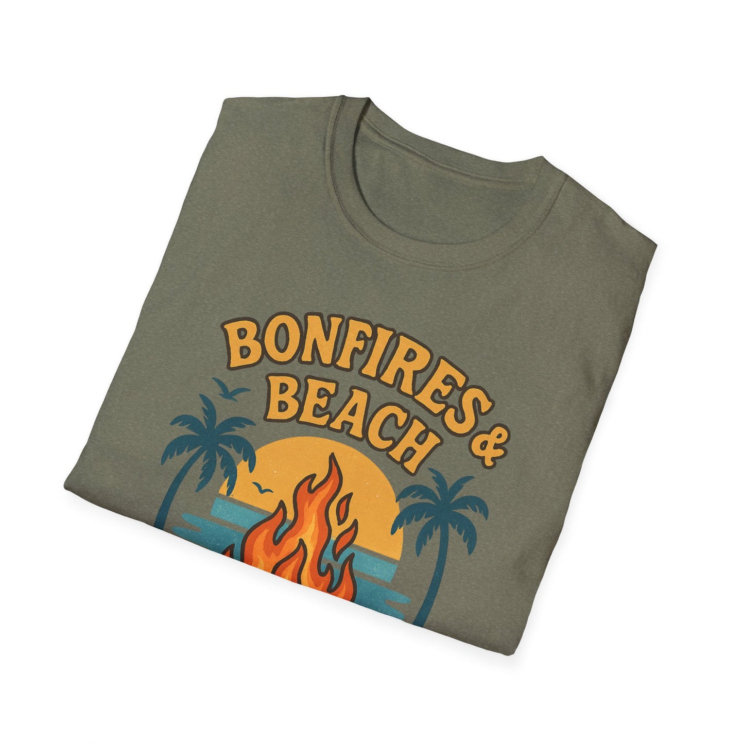 Bonfires & Beach T-Shirt – Perfect for Summer Nights