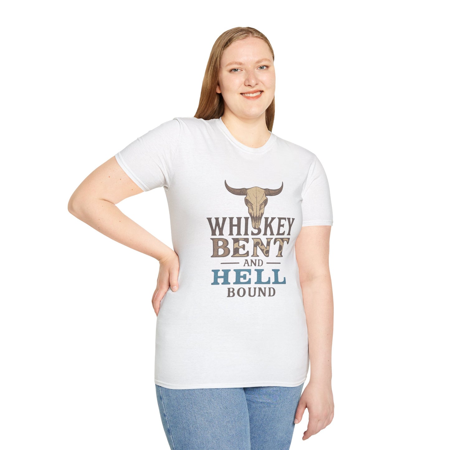 Whiskey Bent and Hell Bound Unisex Softstyle T-Shirt