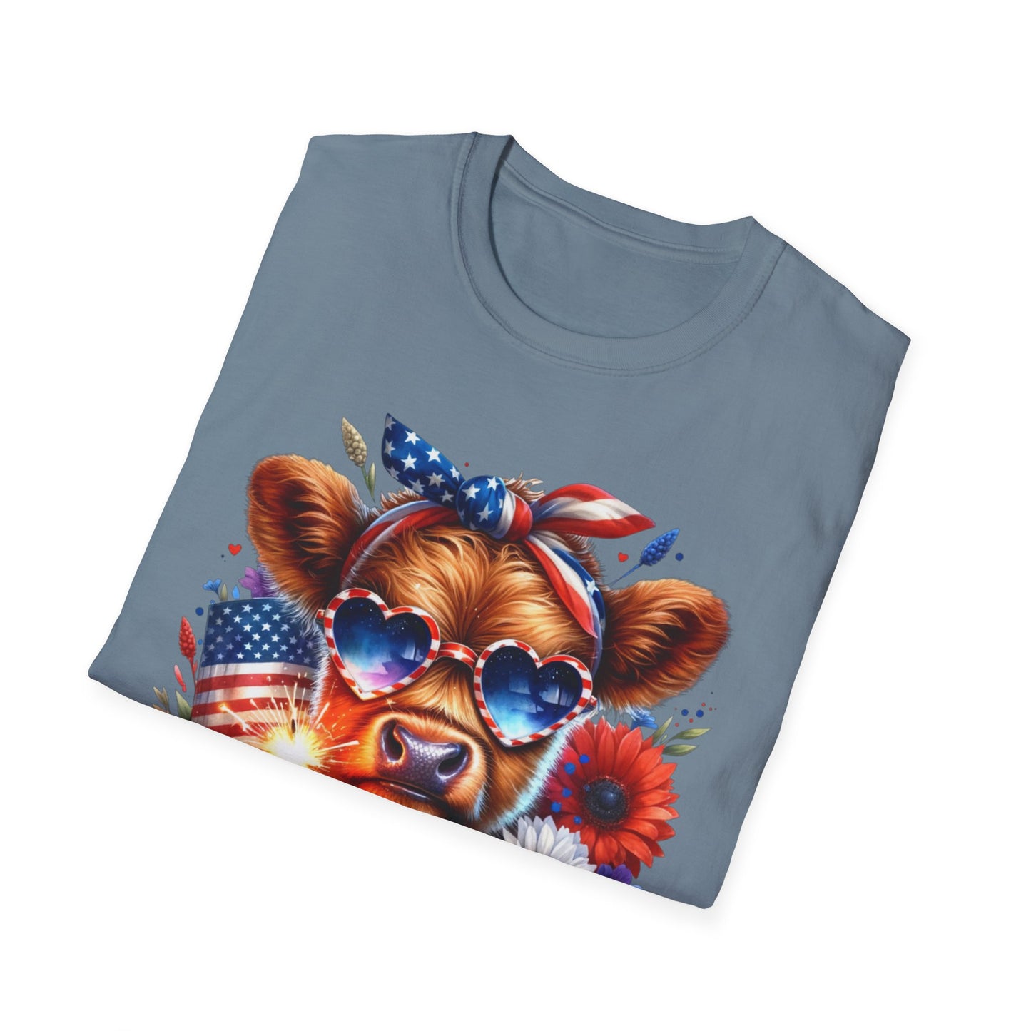 Patriotic Cow T-Shirt - Tee for Summer Celebrations