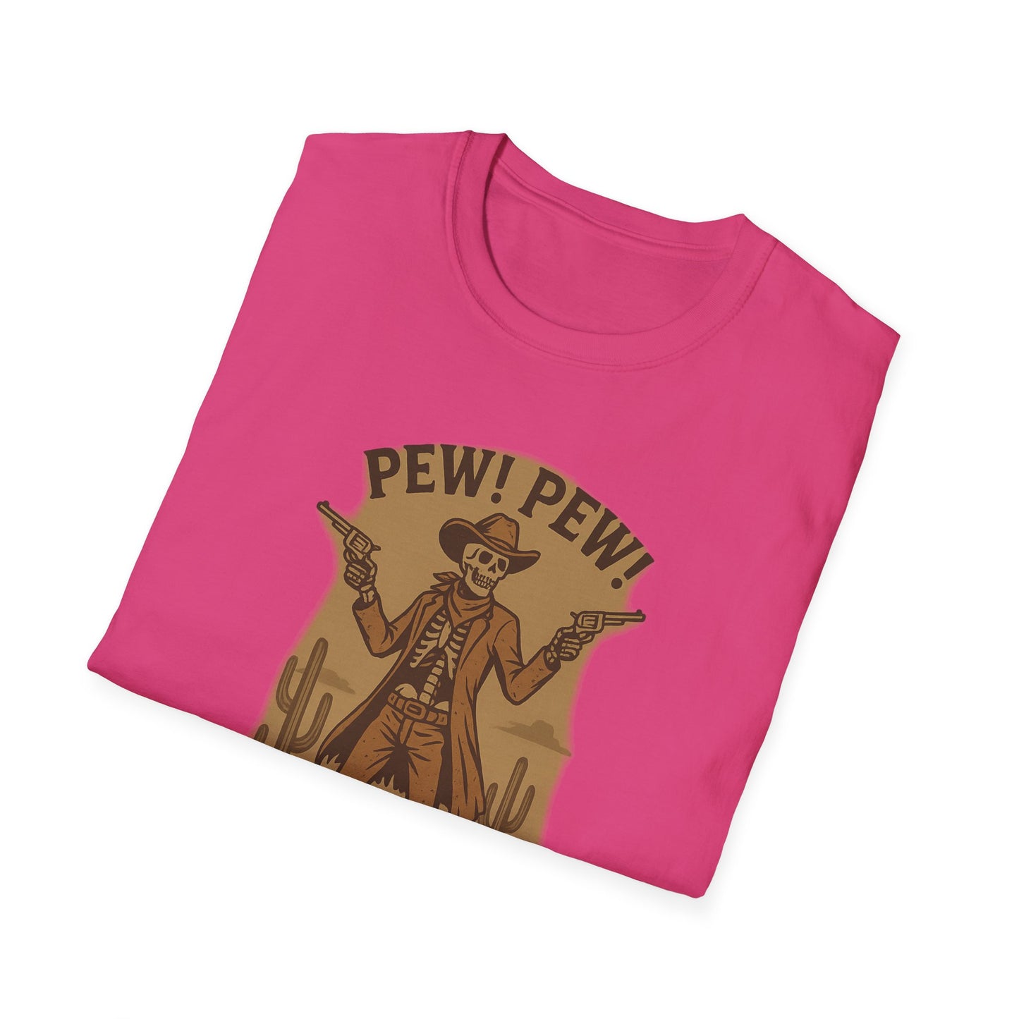 Vintage Western Skeleton T-Shirt - Pew! Pew! Gun Show Tee