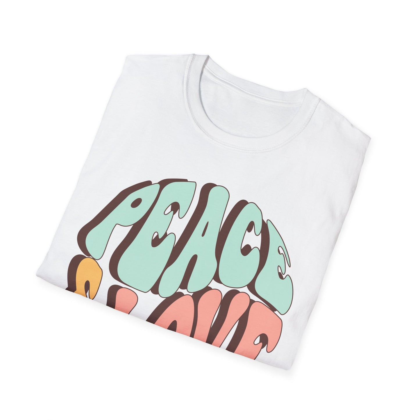 Peace & Love Unisex Softstyle T-Shirt - Retro Vibe for Casual Outings