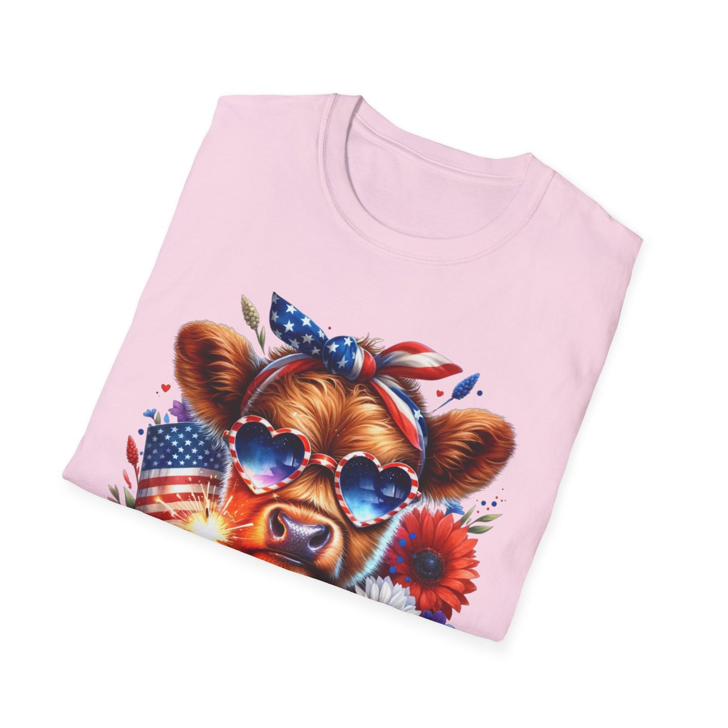 Patriotic Cow T-Shirt - Tee for Summer Celebrations