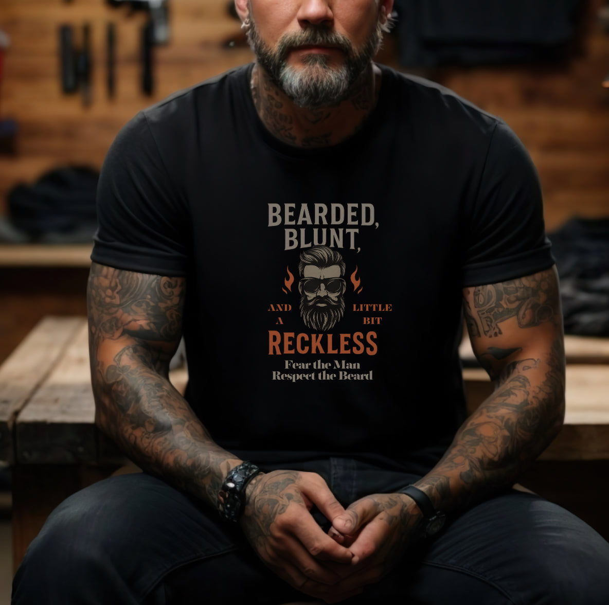 Bearded and Reckless T-Shirt for Men