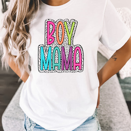 Boy Mama Colorful Graphic Tee for Moms