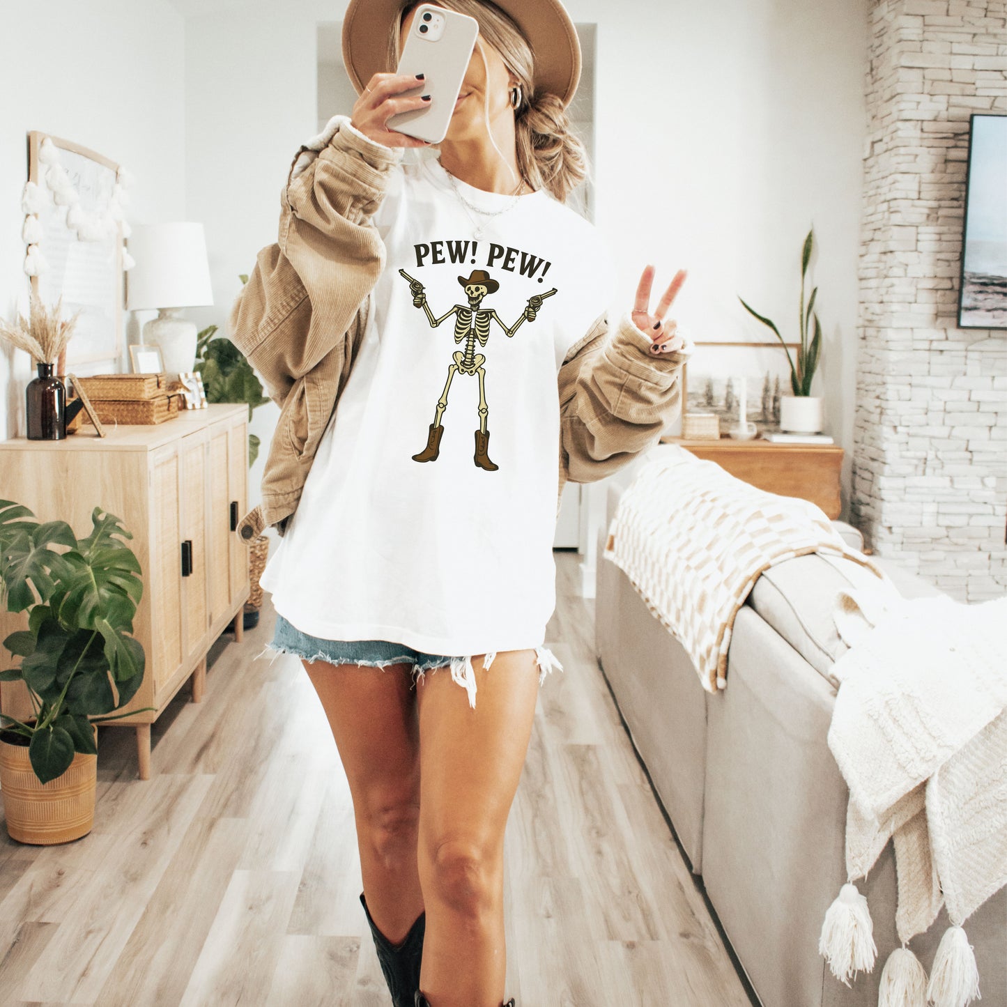Pew Pew Skeleton Softstyle T-Shirt