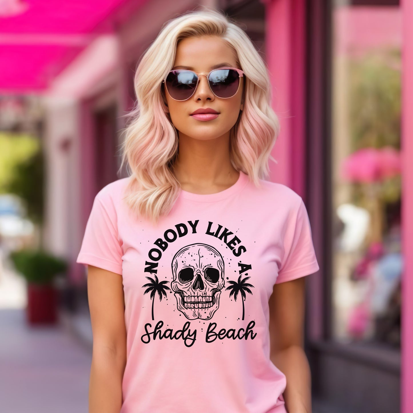 Nobody Likes a Shady Beach - Fun Summer Vibe Graphic Tee