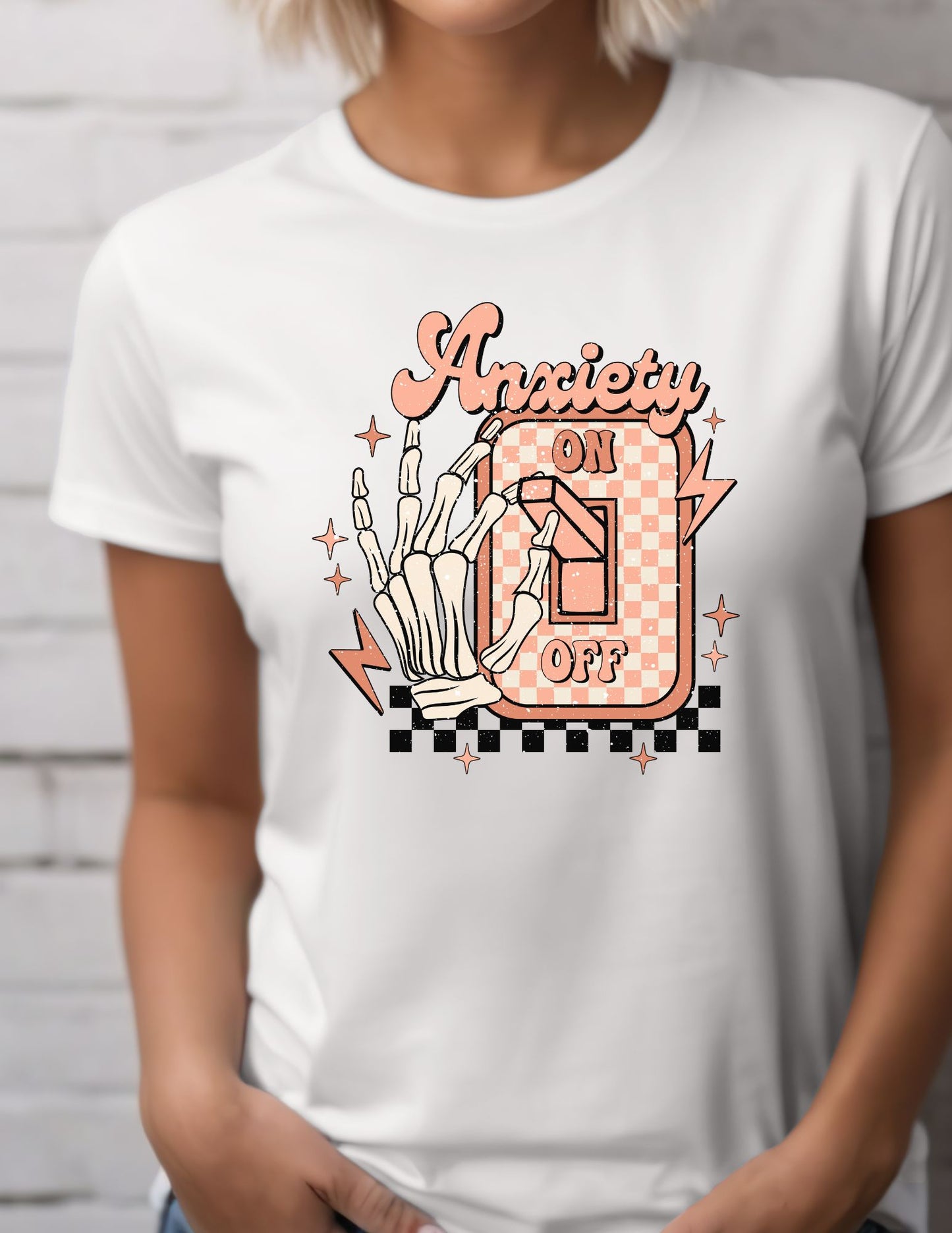 Anxiety On/Off Unisex Softstyle T-Shirt - Trendy Graphic Tee