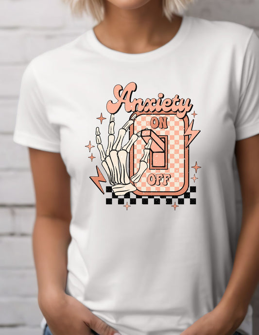 Anxiety On/Off Unisex Softstyle T-Shirt - Trendy Graphic Tee