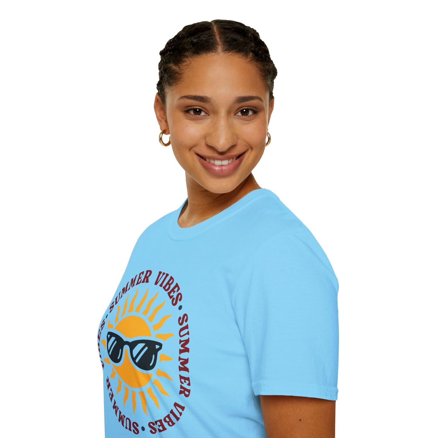 Summer Vibes – Bright Yellow Sun Tee