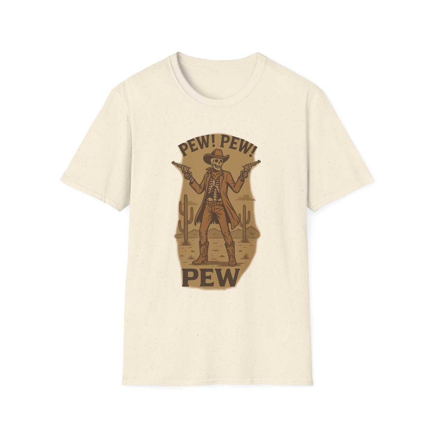 Vintage Western Skeleton T-Shirt - Pew! Pew! Gun Show Tee