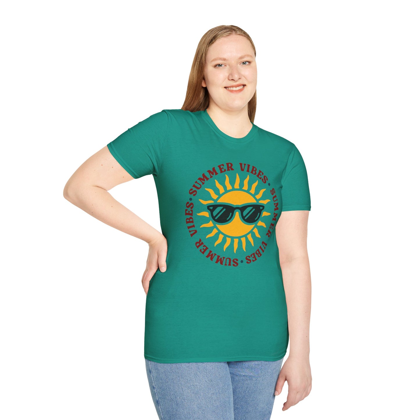 Summer Vibes – Bright Yellow Sun Tee