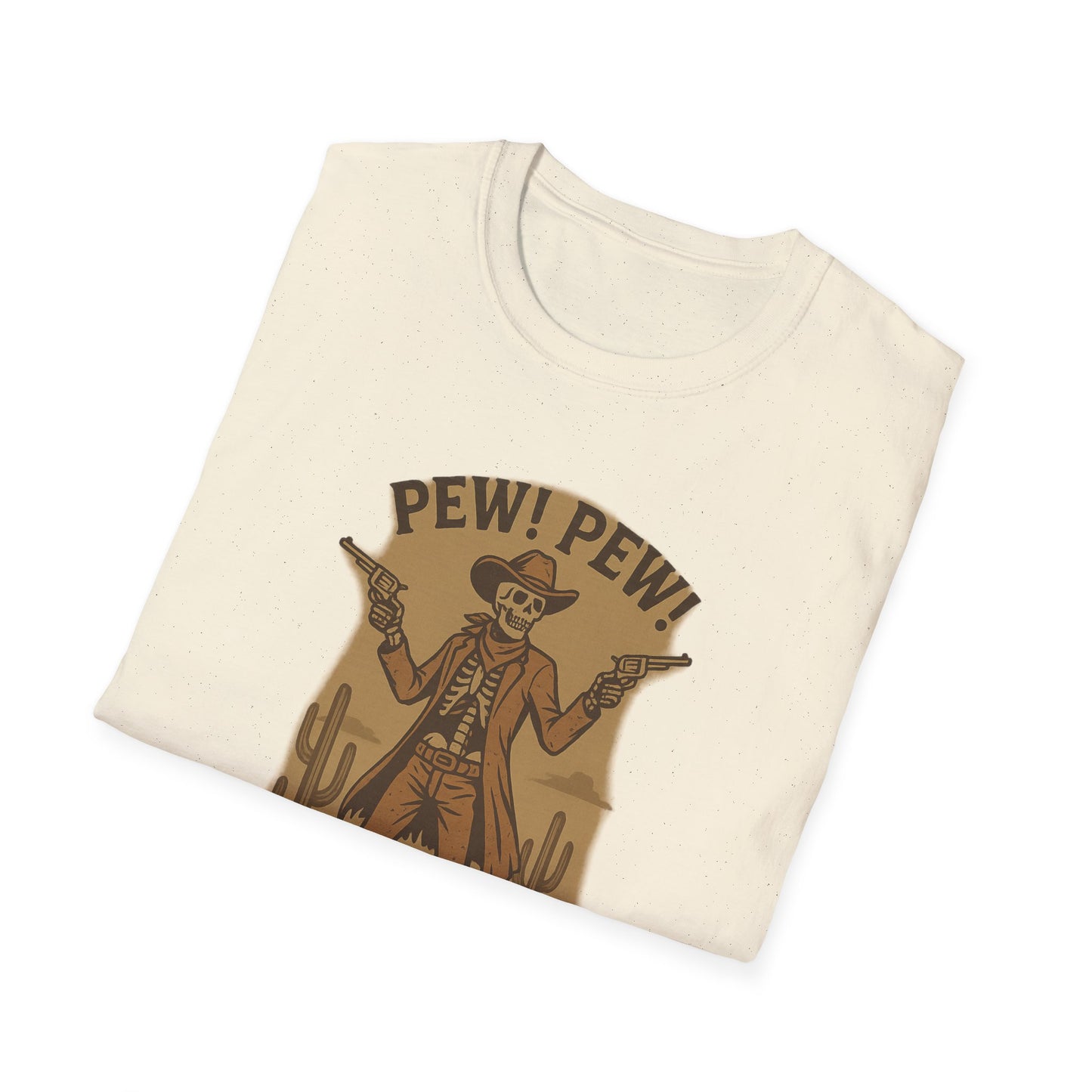 Vintage Western Skeleton T-Shirt - Pew! Pew! Gun Show Tee