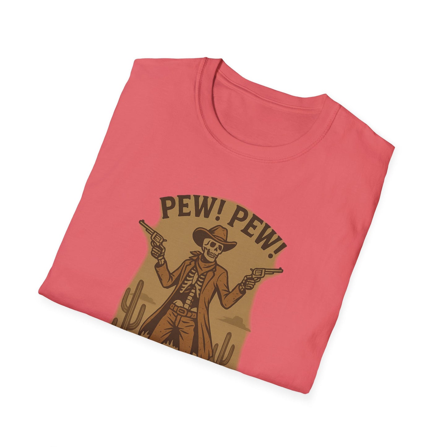Vintage Western Skeleton T-Shirt - Pew! Pew! Gun Show Tee