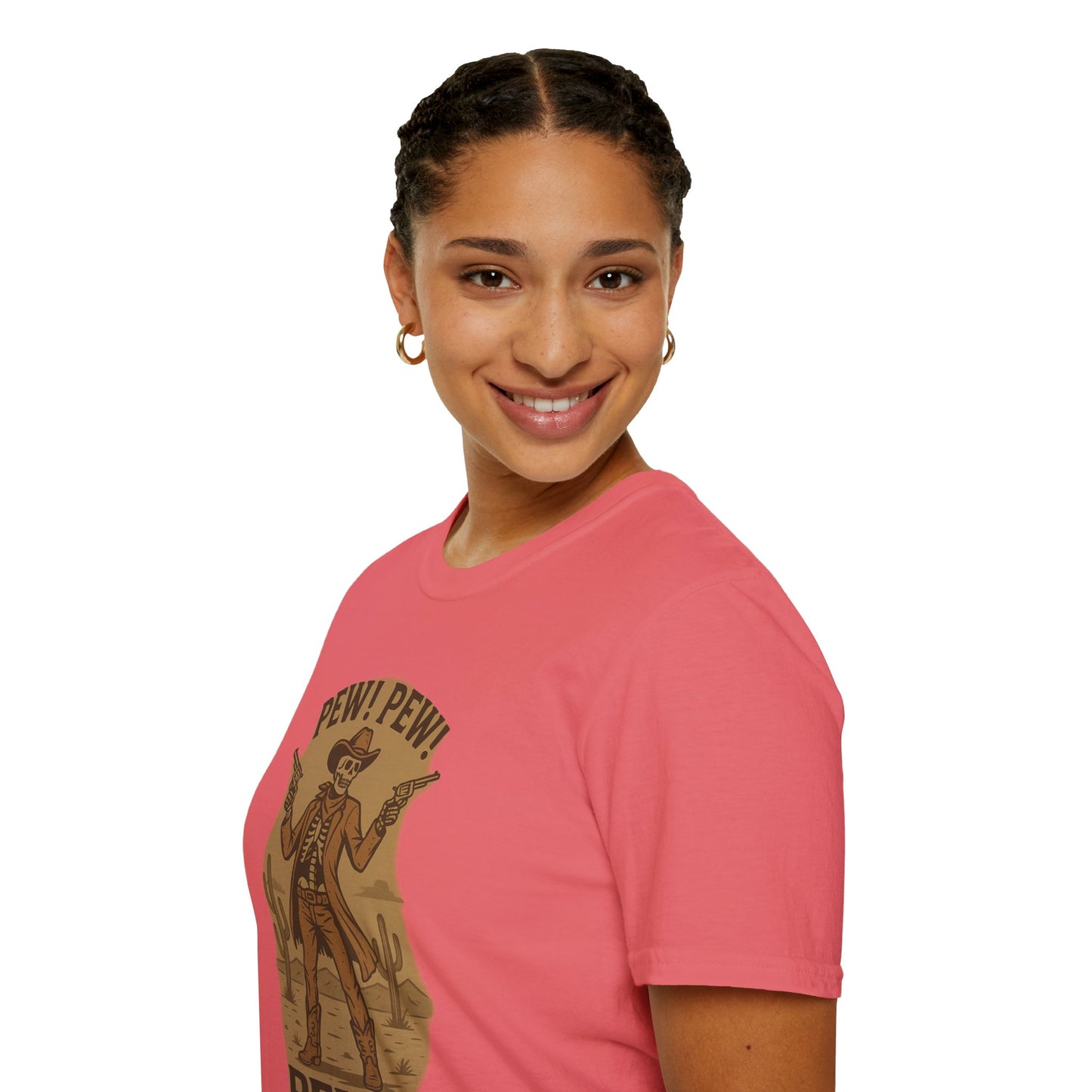 Vintage Western Skeleton T-Shirt - Pew! Pew! Gun Show Tee