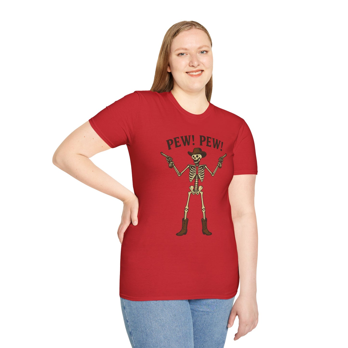Pew Pew Skeleton Softstyle T-Shirt