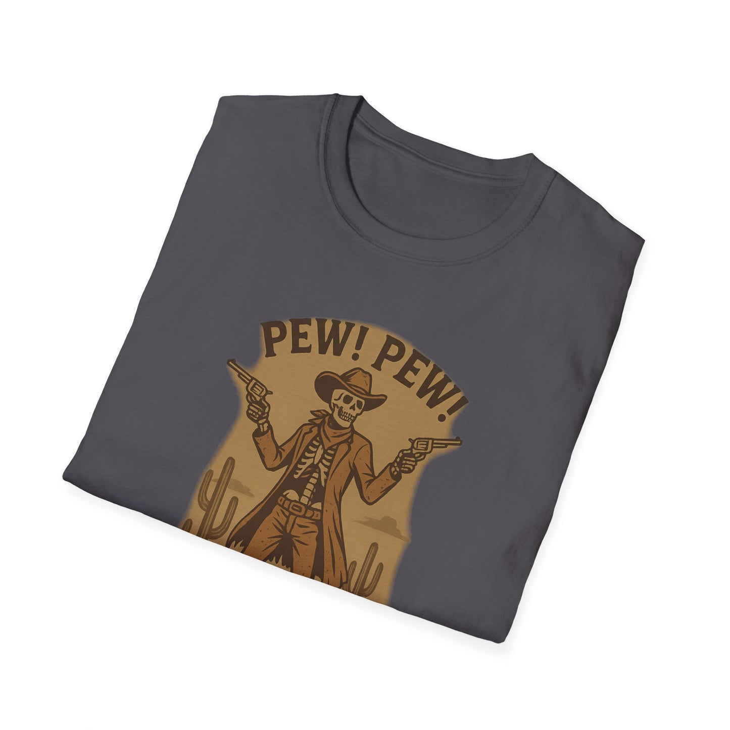 Vintage Western Skeleton T-Shirt - Pew! Pew! Gun Show Tee