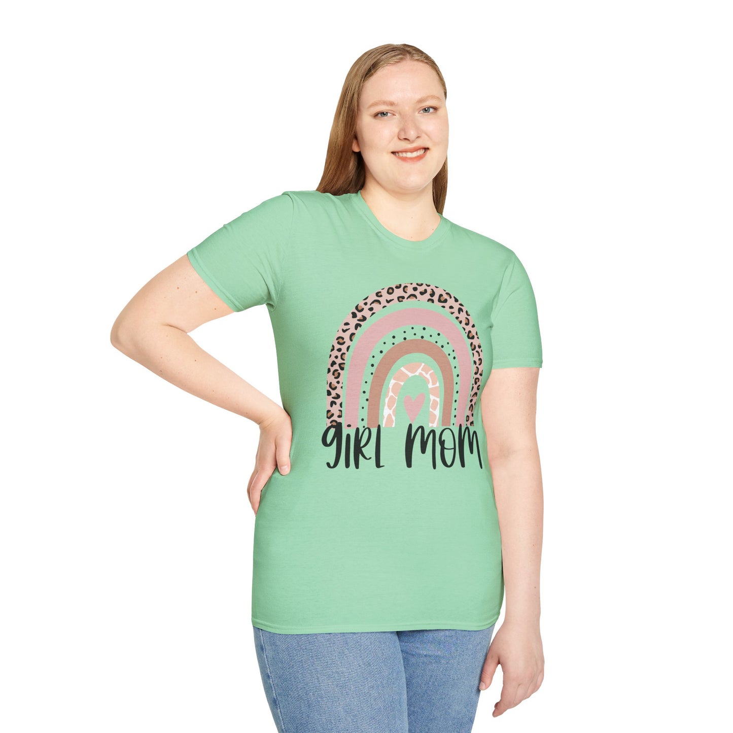 Girl Mom Rainbow T-Shirt Trendy Gift for Mother's Day