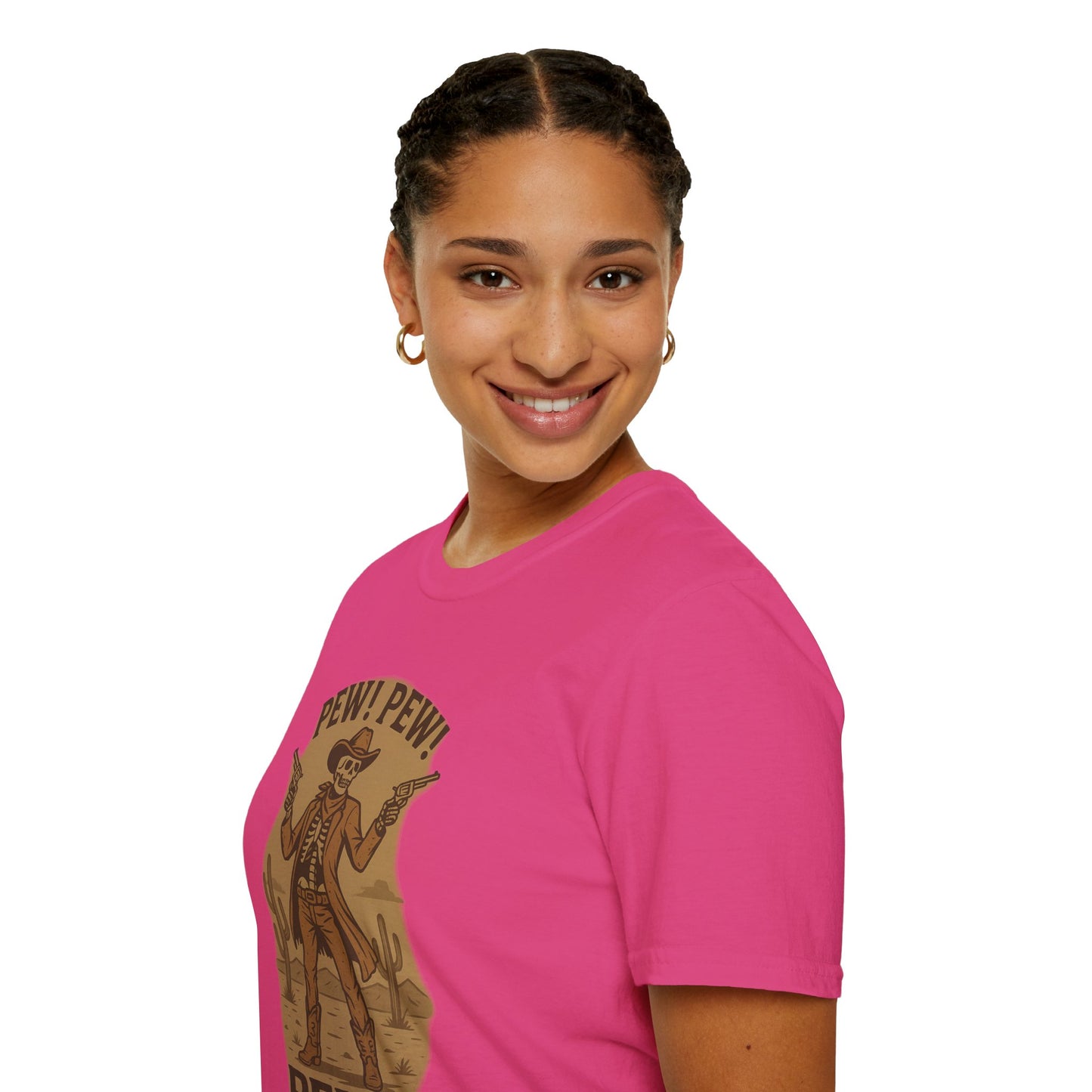 Vintage Western Skeleton T-Shirt - Pew! Pew! Gun Show Tee