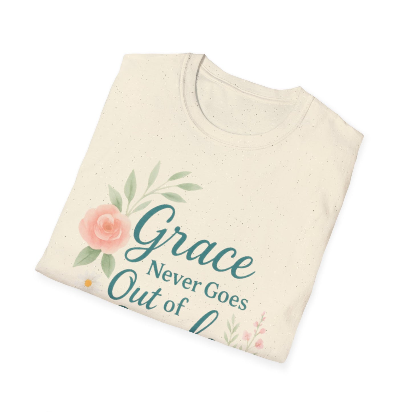 Grace Never Goes Out of Style - Floral Quote T-Shirt