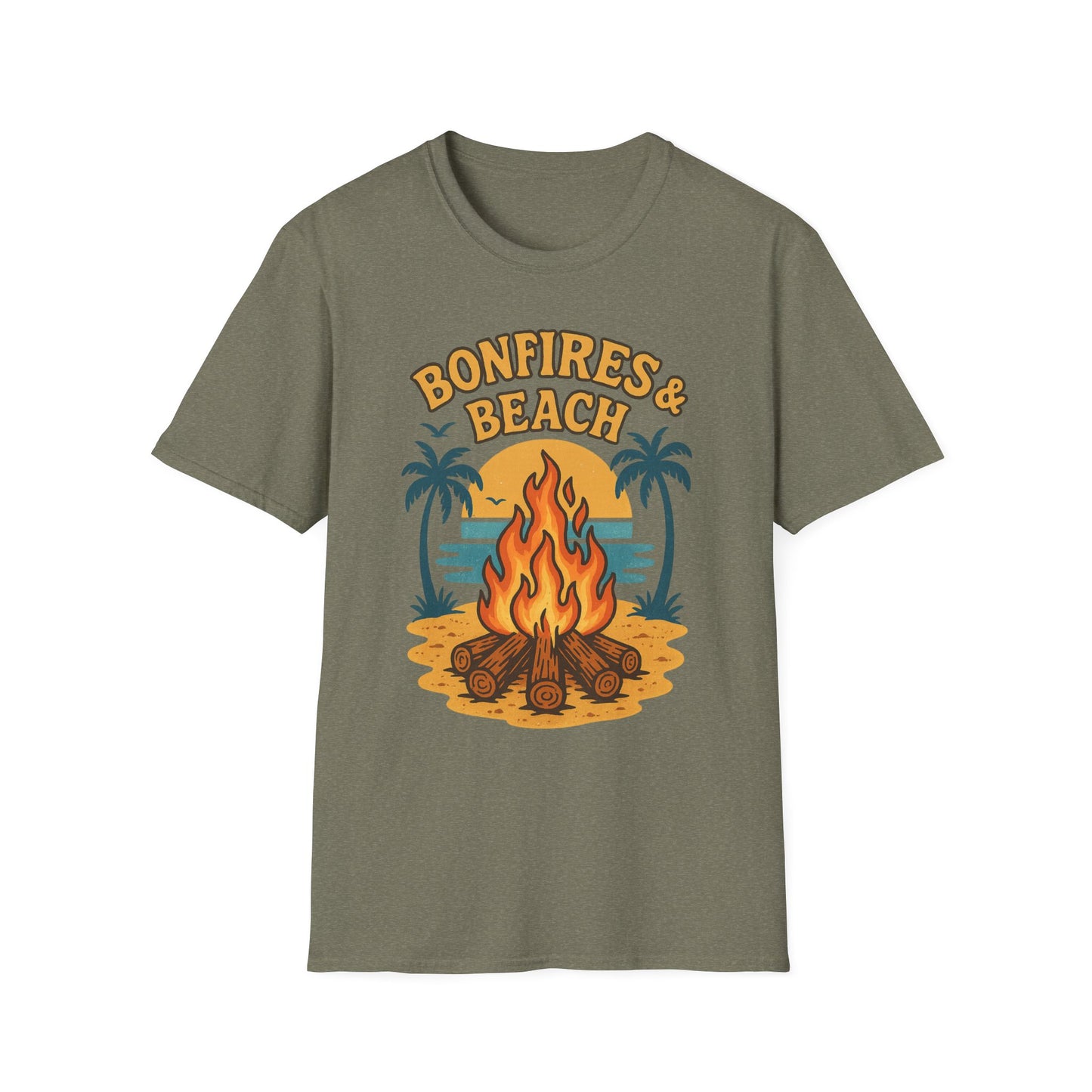 Bonfires & Beach T-Shirt – Perfect for Summer Nights