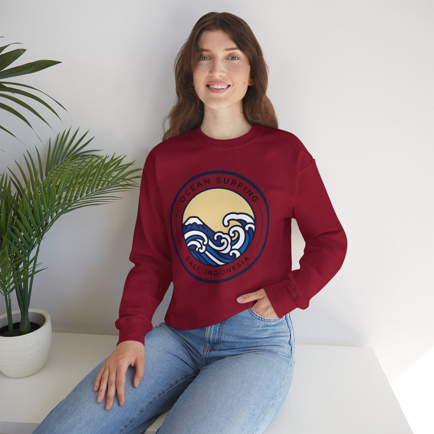 Ocean Surfing Bali Crewneck Sweatshirt - Unisex Heavy Blend