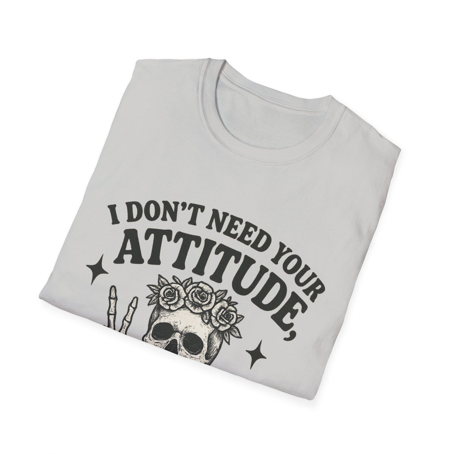 Attitude Skull Graphic Tee, Edgy Gift, Hipster Fashion, Festival Outfit, Statement Top - Shirt Happens Graphics