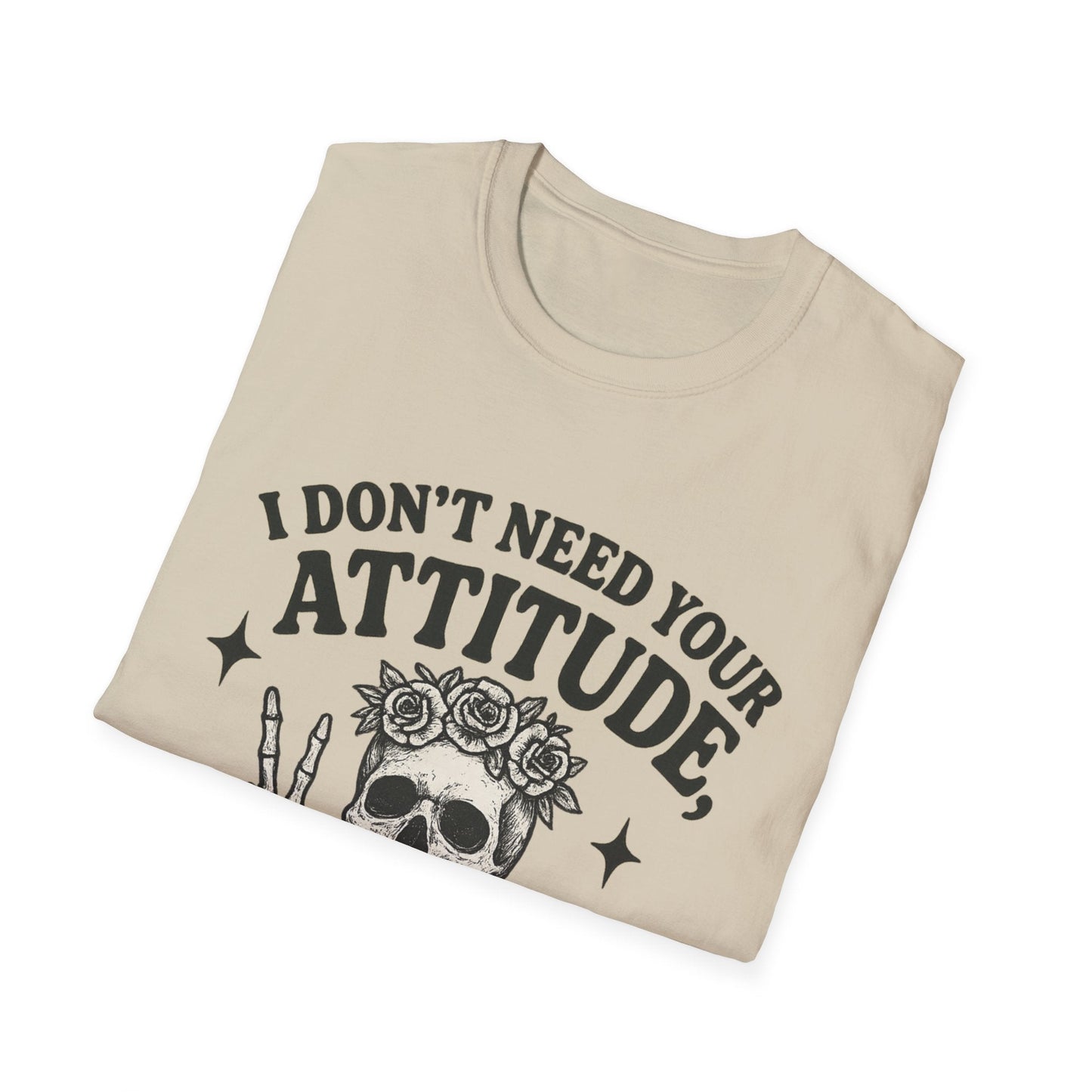 Attitude Skull Graphic Tee, Edgy Gift, Hipster Fashion, Festival Outfit, Statement Top - Shirt Happens Graphics