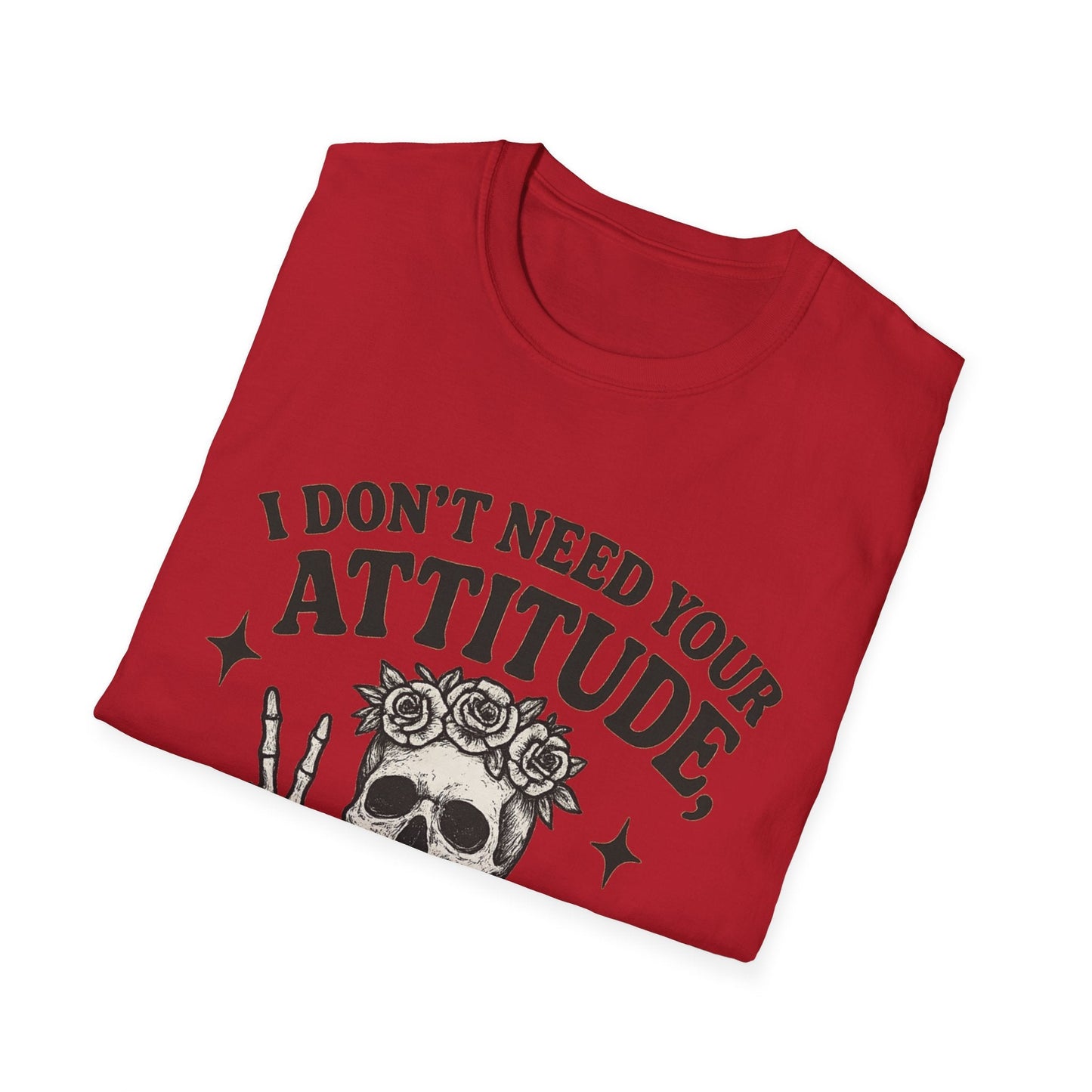 Attitude Skull Graphic Tee, Edgy Gift, Hipster Fashion, Festival Outfit, Statement Top - Shirt Happens Graphics
