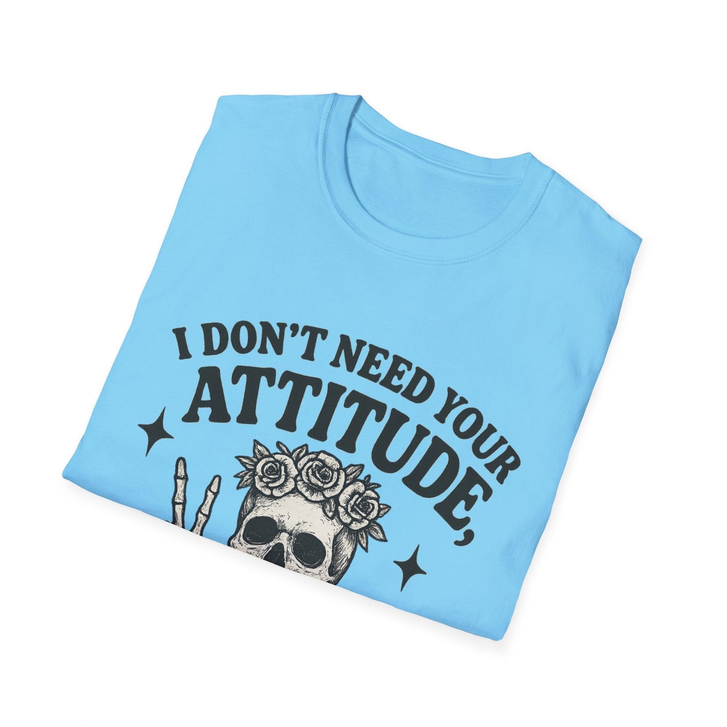Attitude Skull Graphic Tee, Edgy Gift, Hipster Fashion, Festival Outfit, Statement Top - Shirt Happens Graphics