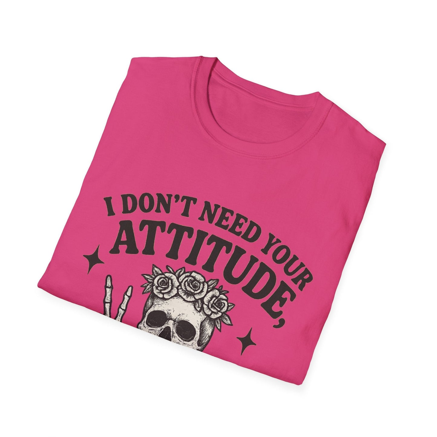 Attitude Skull Graphic Tee, Edgy Gift, Hipster Fashion, Festival Outfit, Statement Top - Shirt Happens Graphics