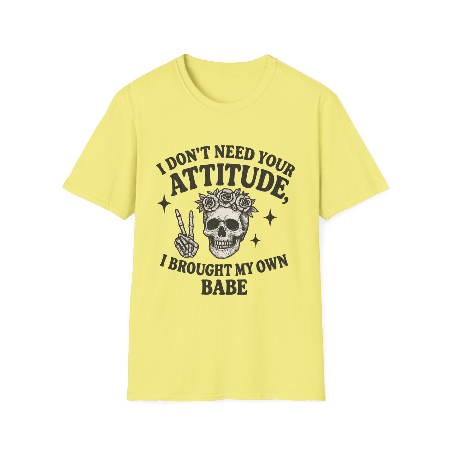 Attitude Skull Graphic Tee, Edgy Gift, Hipster Fashion, Festival Outfit, Statement Top - Shirt Happens Graphics
