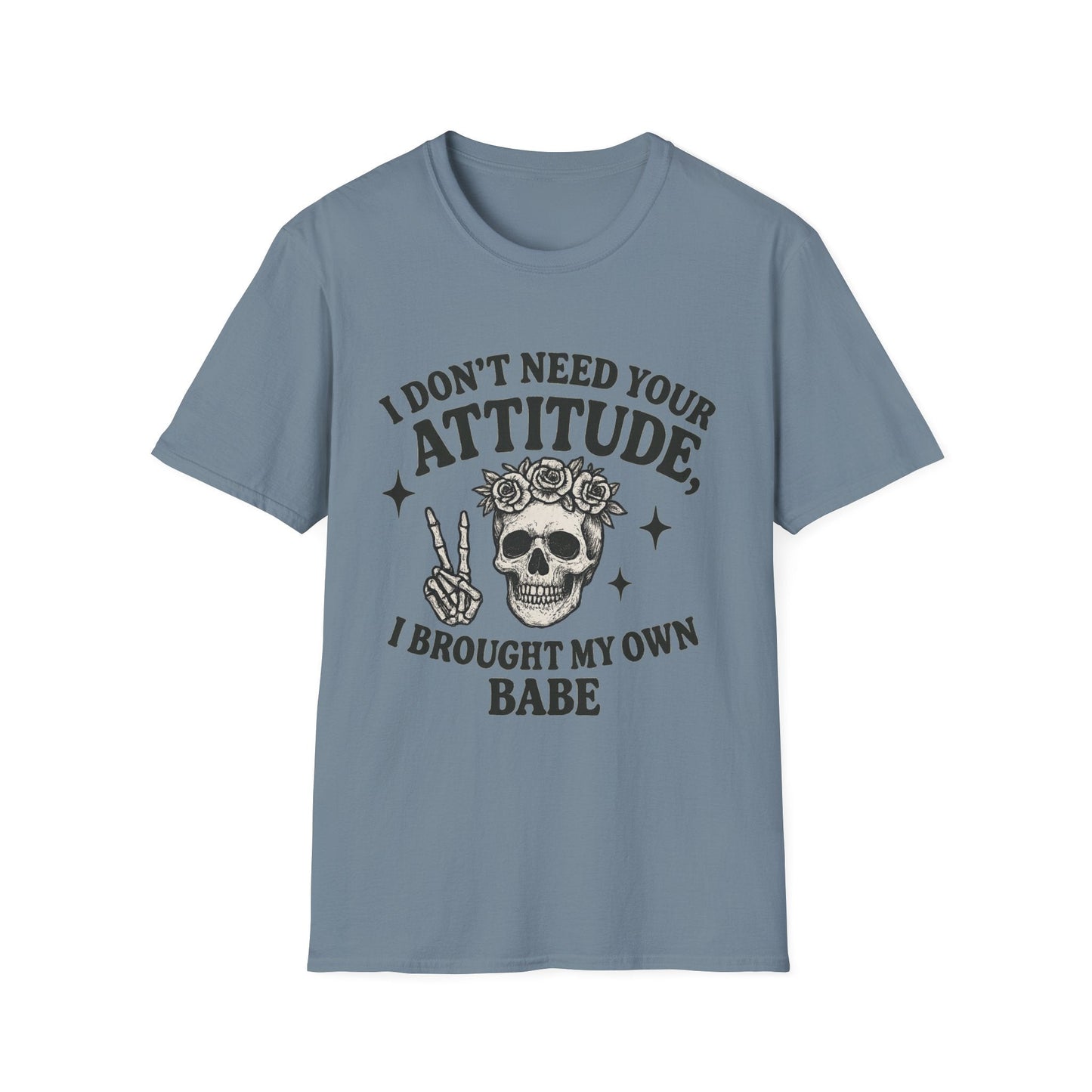 Attitude Skull Graphic Tee, Edgy Gift, Hipster Fashion, Festival Outfit, Statement Top - Shirt Happens Graphics