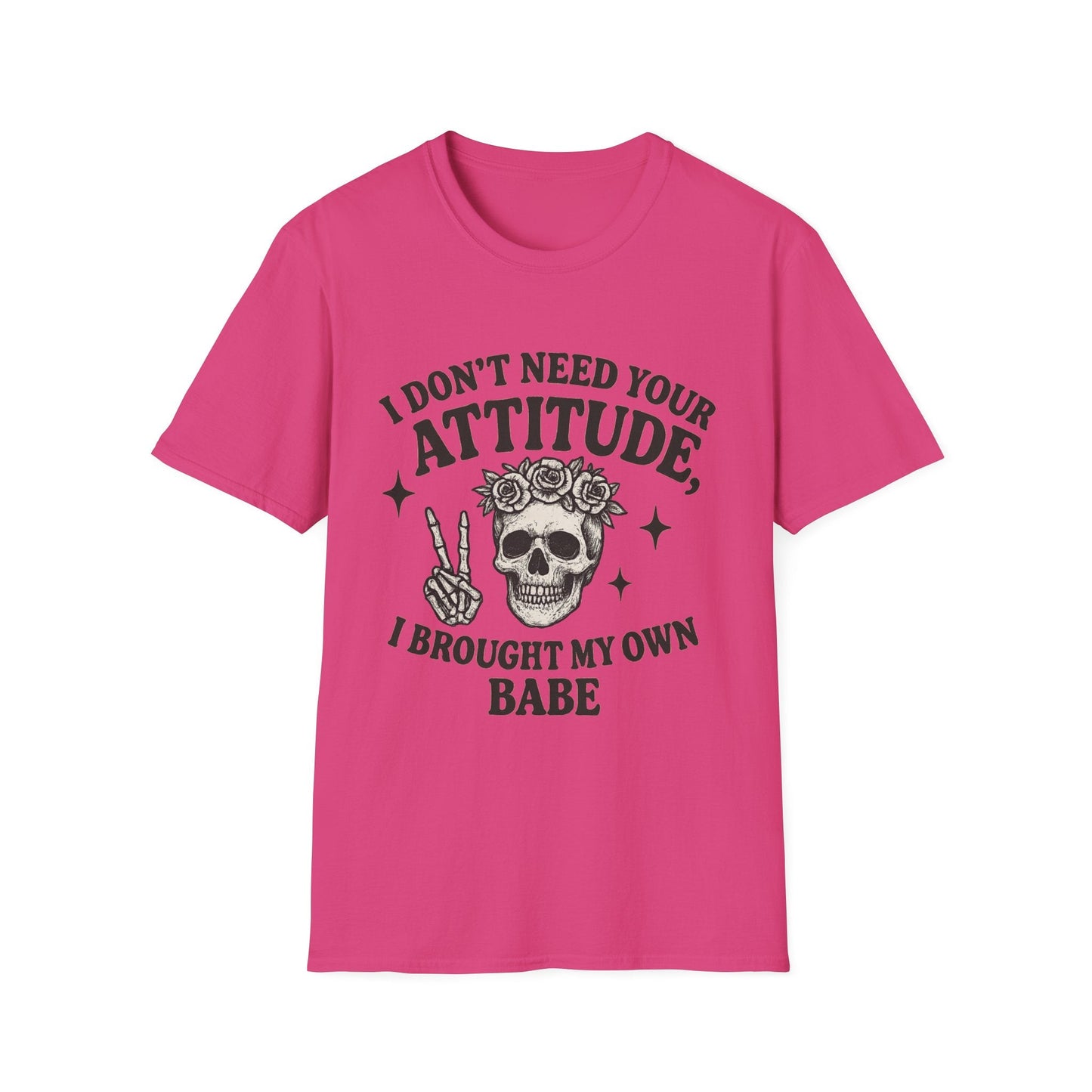 Attitude Skull Graphic Tee, Edgy Gift, Hipster Fashion, Festival Outfit, Statement Top - Shirt Happens Graphics