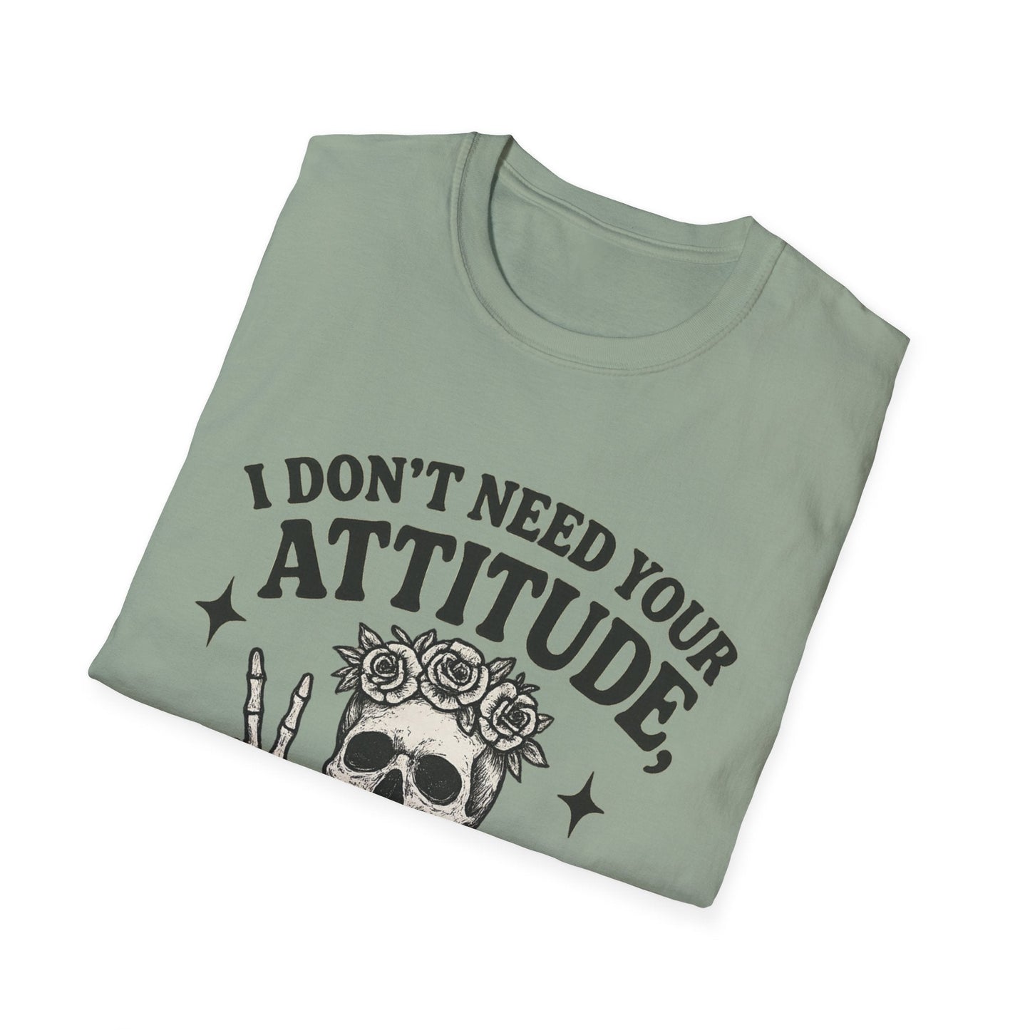Attitude Skull Graphic Tee, Edgy Gift, Hipster Fashion, Festival Outfit, Statement Top - Shirt Happens Graphics