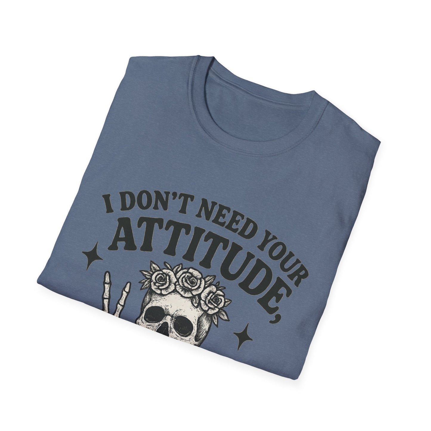 Attitude Skull Graphic Tee, Edgy Gift, Hipster Fashion, Festival Outfit, Statement Top - Shirt Happens Graphics