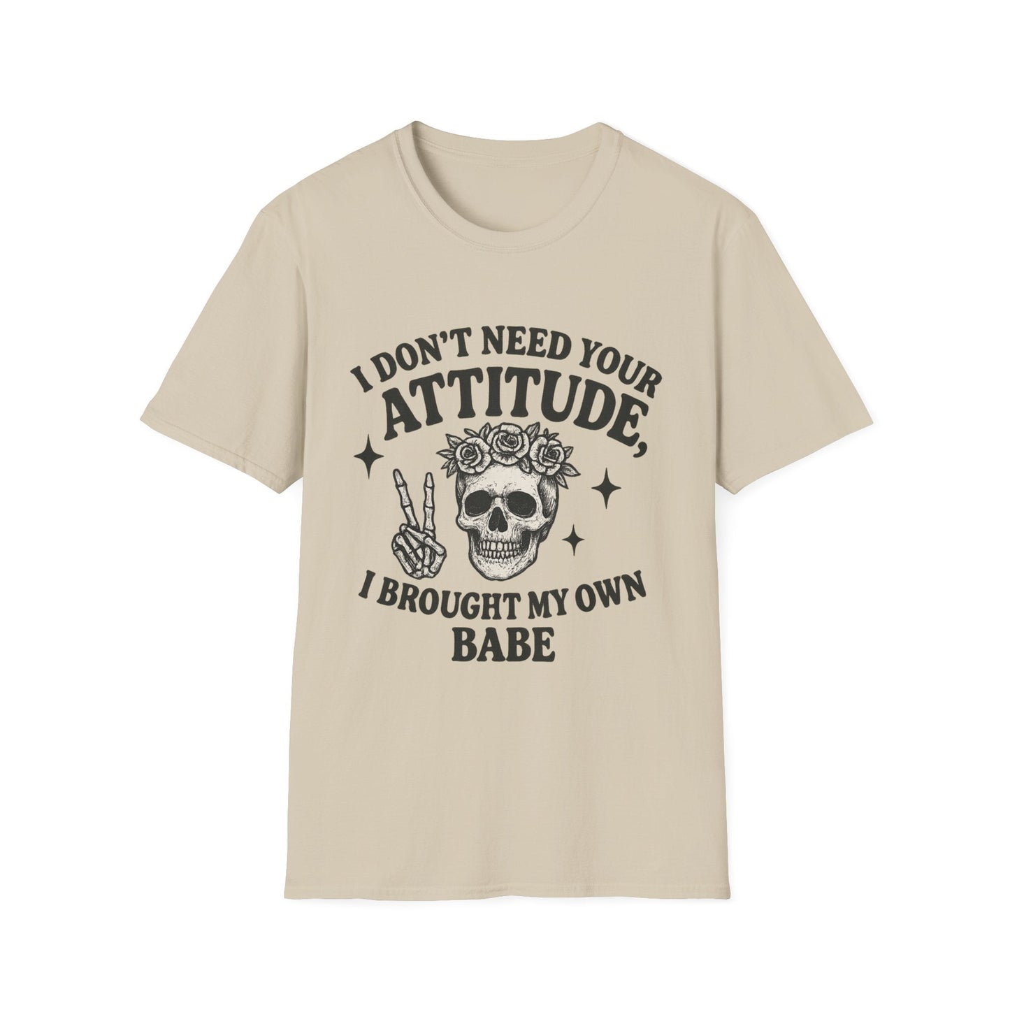 Attitude Skull Graphic Tee, Edgy Gift, Hipster Fashion, Festival Outfit, Statement Top - Shirt Happens Graphics