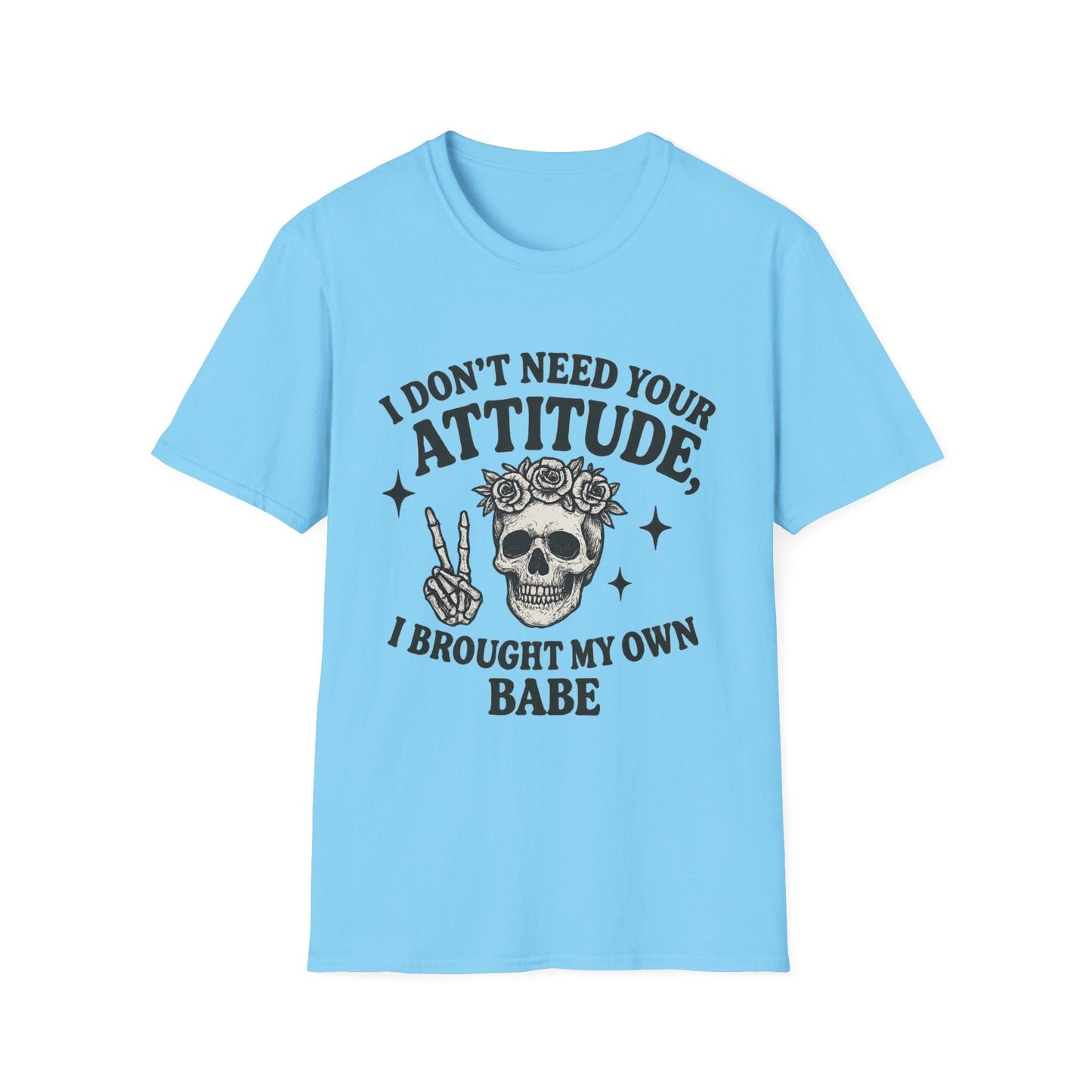 Attitude Skull Graphic Tee, Edgy Gift, Hipster Fashion, Festival Outfit, Statement Top - Shirt Happens Graphics