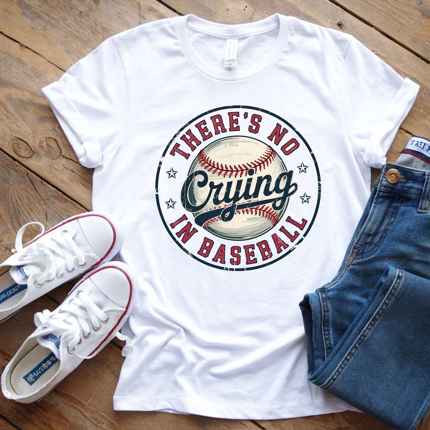 Baseball T-Shirt - There's no crying in baseball - Shirt Happens Graphics