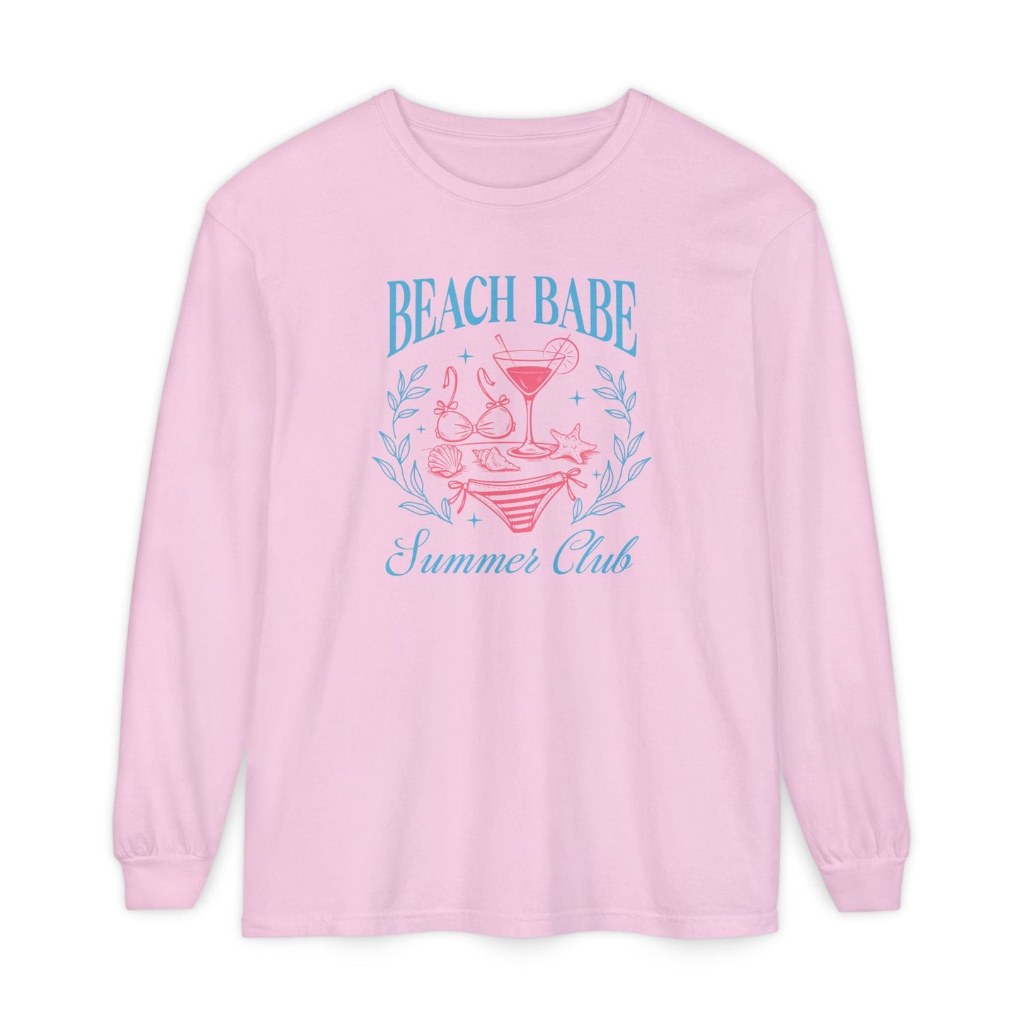 Beach Babe Long Sleeve T-Shirt, Beach Vacation Top, Summer Club Shirt, Casual Summer Wear, Gift for Beach Lovers - Shirt Happens Graphics