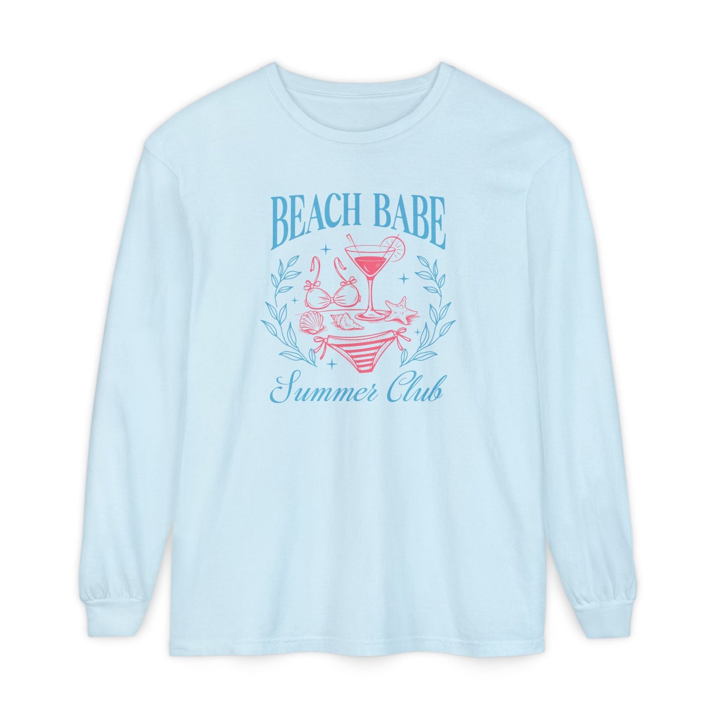 Beach Babe Long Sleeve T-Shirt, Beach Vacation Top, Summer Club Shirt, Casual Summer Wear, Gift for Beach Lovers - Shirt Happens Graphics
