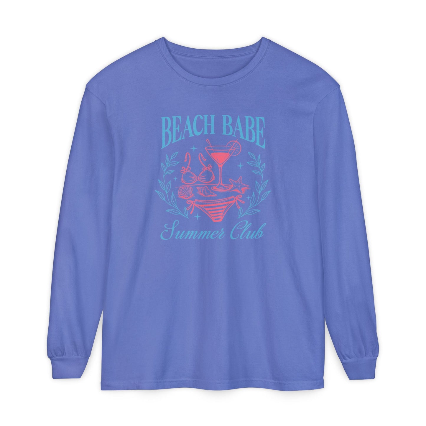 Beach Babe Long Sleeve T-Shirt, Beach Vacation Top, Summer Club Shirt, Casual Summer Wear, Gift for Beach Lovers - Shirt Happens Graphics