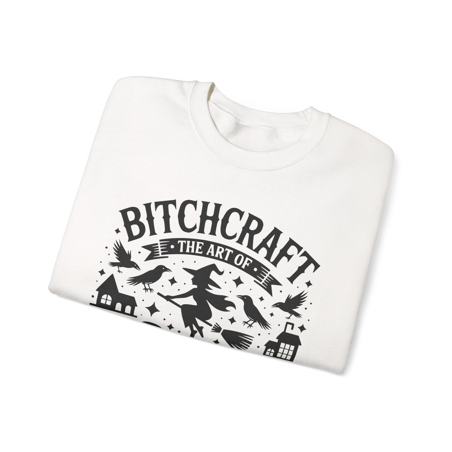 Bitchcraft Sweatshirt - Cozy Unisex Crewneck with Fun Quote, Funny Gift, Witchy Apparel, Halloween, Humor, Everyday Comfort - Shirt Happens Graphics