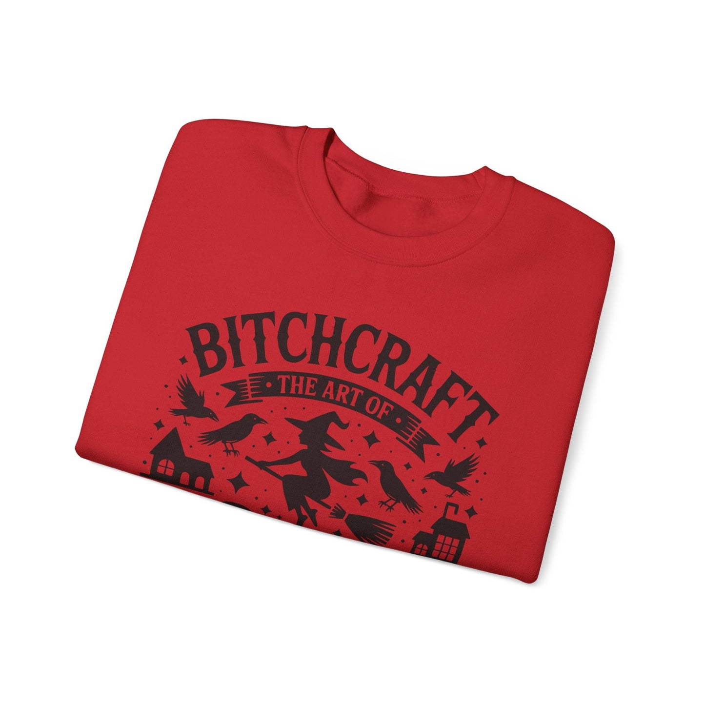 Bitchcraft Sweatshirt - Cozy Unisex Crewneck with Fun Quote, Funny Gift, Witchy Apparel, Halloween, Humor, Everyday Comfort - Shirt Happens Graphics