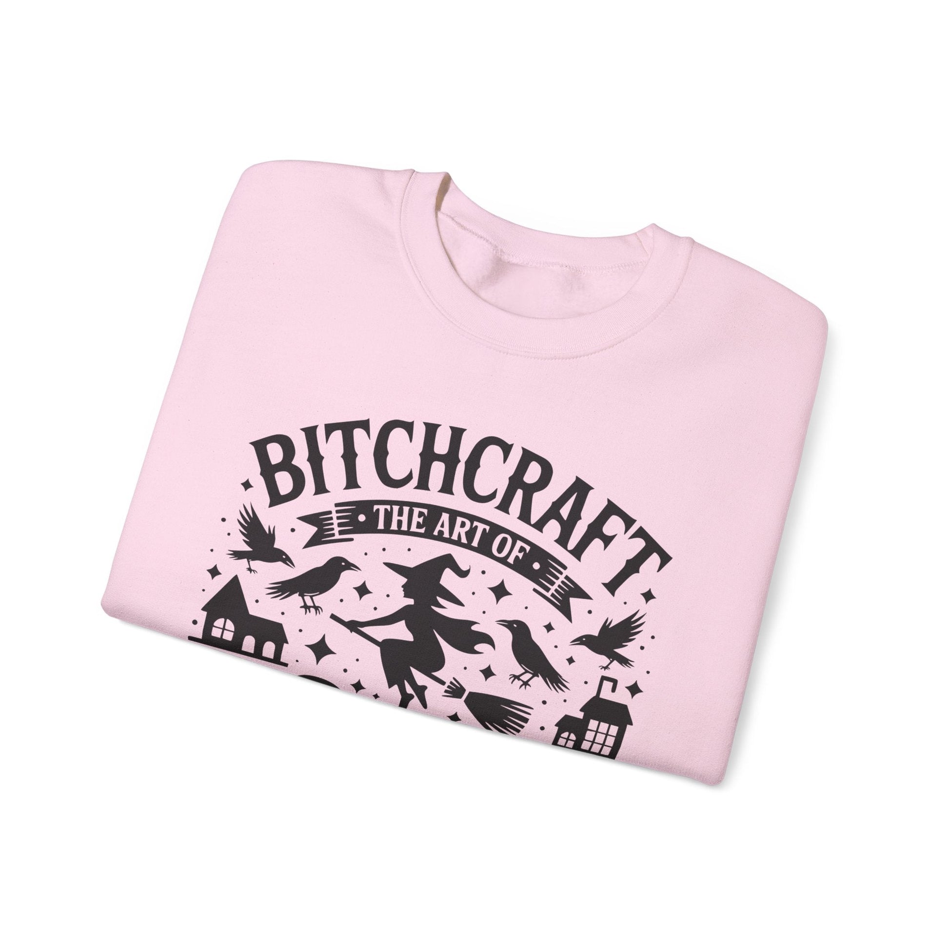 Bitchcraft Sweatshirt - Cozy Unisex Crewneck with Fun Quote, Funny Gift, Witchy Apparel, Halloween, Humor, Everyday Comfort - Shirt Happens Graphics